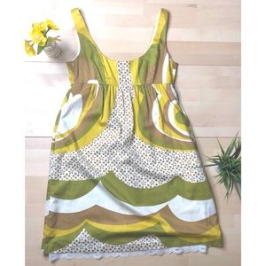 Trina Turk 60s Mid Century Swirl Pattern Summer Dress